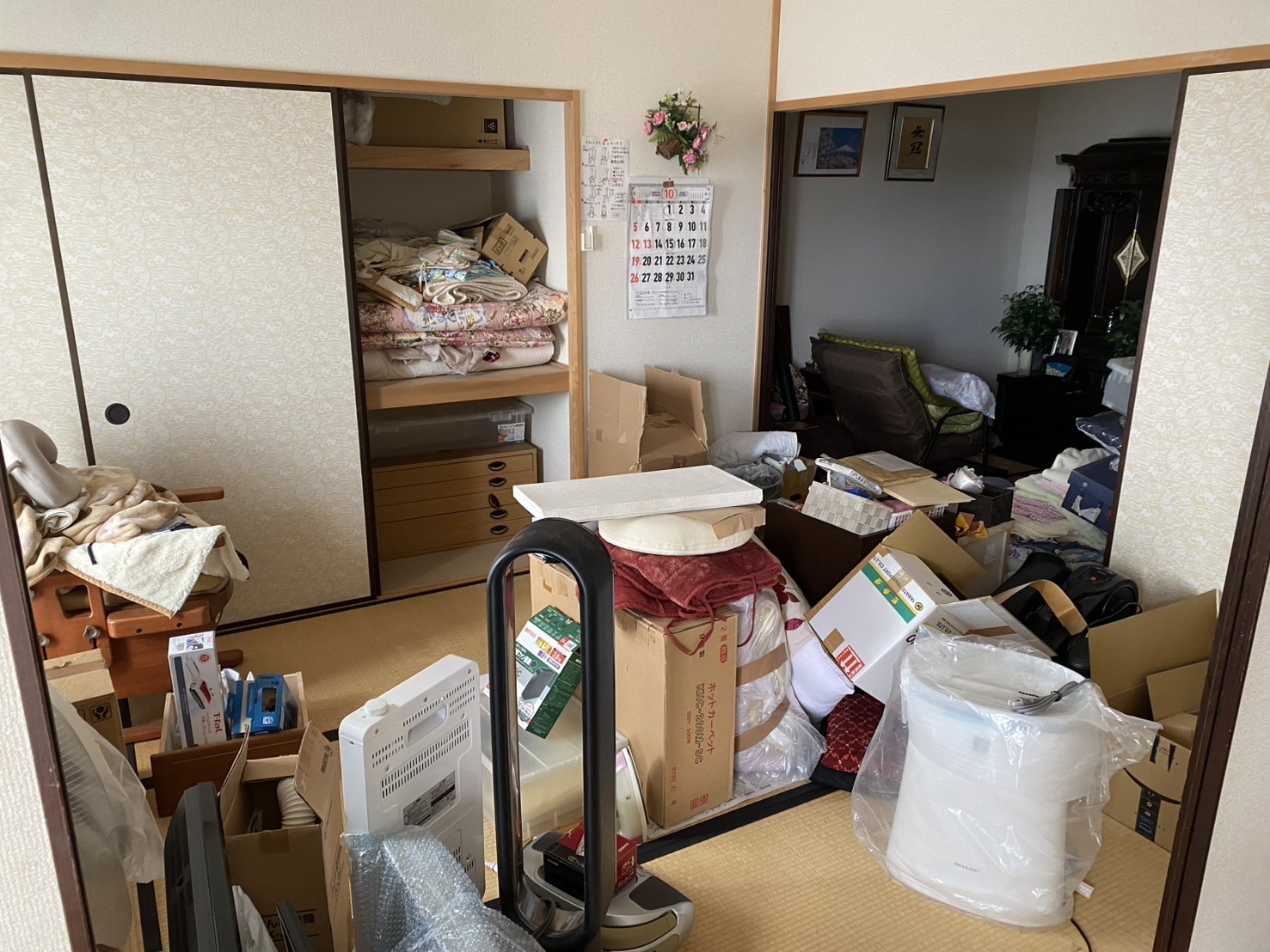 【大阪市平野区・遺品整理事例】2026年3月　2tトラック2台で対応｜丁寧な搬出作業を実施
